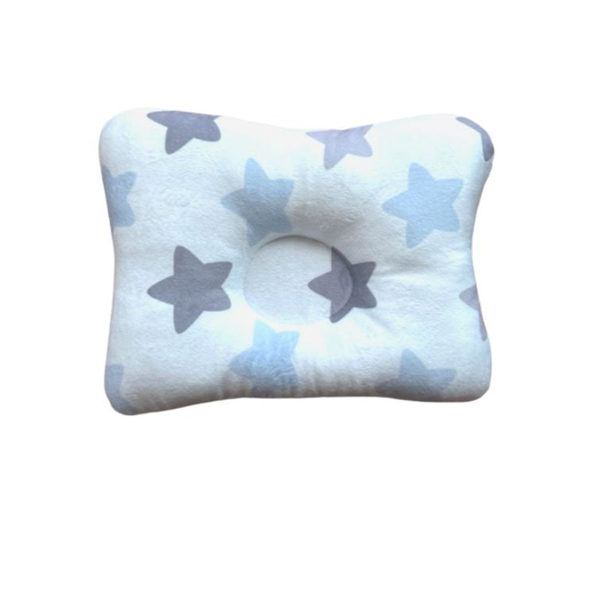 GENERICO - Almohada para Bebé Anti-Cabeza Plana - Gris con Celeste