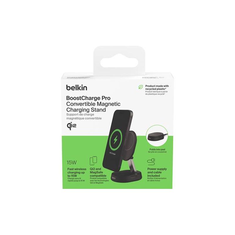 BELKIN - BASE DE CARGA MAGNETICA BELKIN MODELO CONVERTIBLE 15 W Qi2