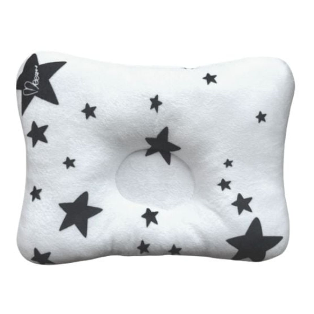GENERICO - Almohada para Bebé Anti-Cabeza Plana - Estrella Negra
