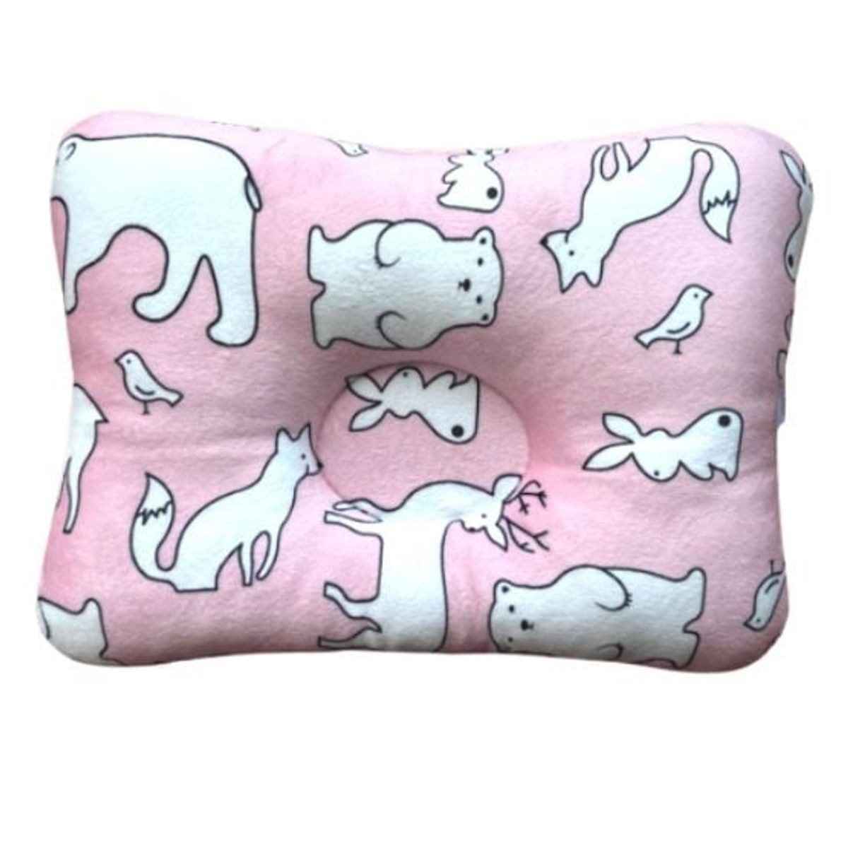 GENERICO - Almohada para Bebé Anti-Cabeza Plana - Osos Rosados