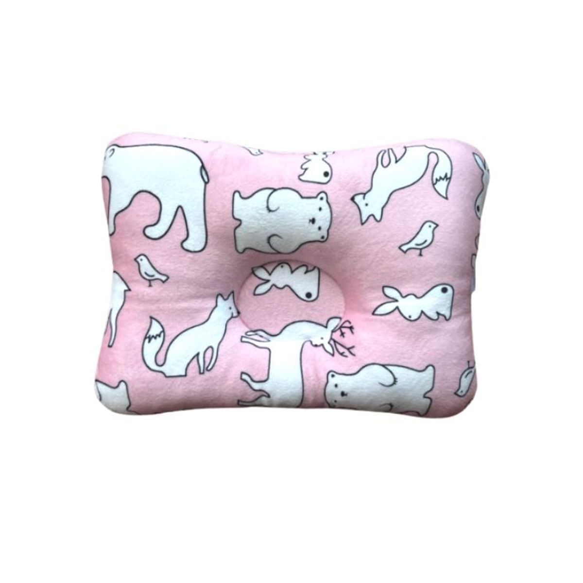 GENERICO - Almohada para Bebé Anti-Cabeza Plana - Osos Rosados