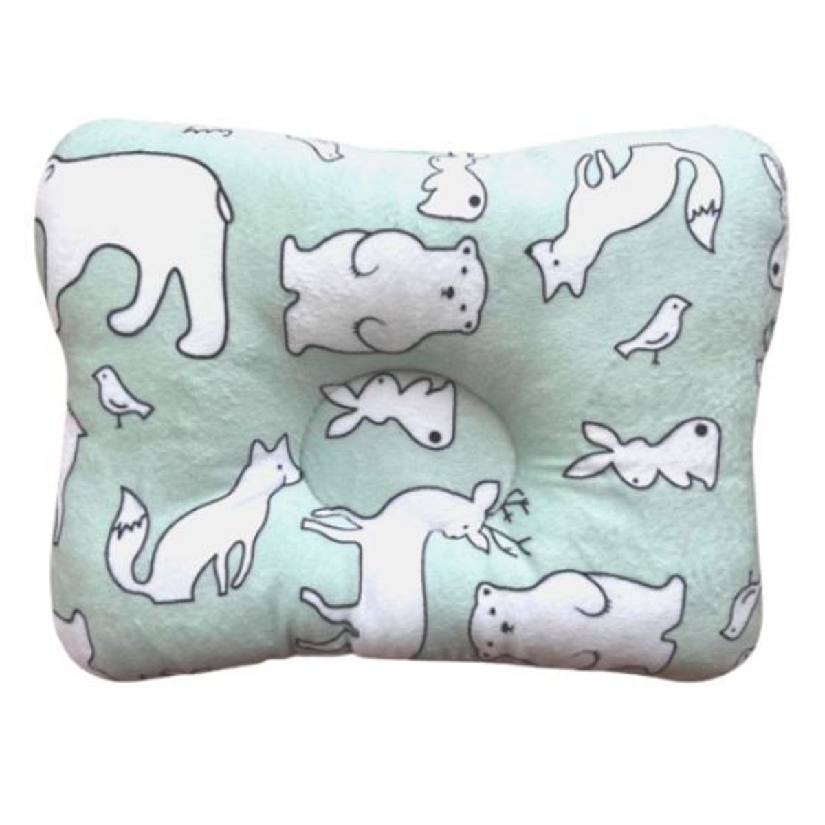 GENERICO - Almohada para Bebé Anti-Cabeza Plana - Osos Verdes