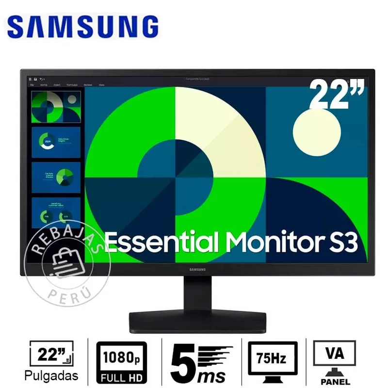 SAMSUNG - Samsung LS22D310EALXPE Monitor 22” Full HD VA HDMI 75Hz 5ms