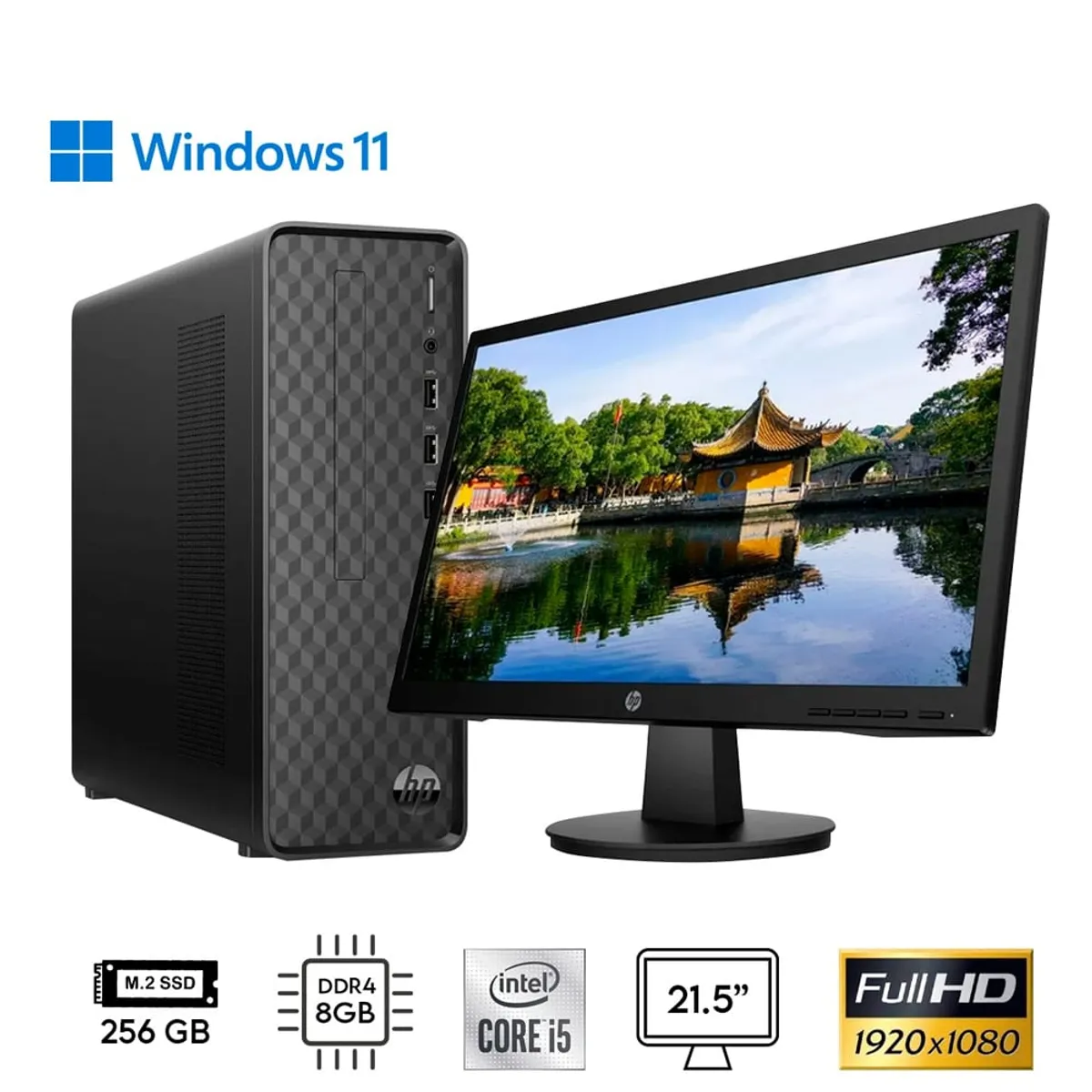 HP - PC HP S01-pF2005lam i5-10505 8GB SSD 256GB W11H Monitor HP V22 FHD 21.5