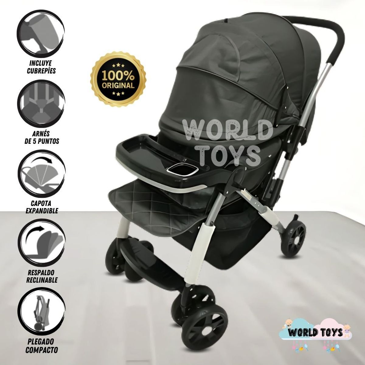 EBABY - Coche Cuna de Lujo «ROSY» Edición Limitada Gray