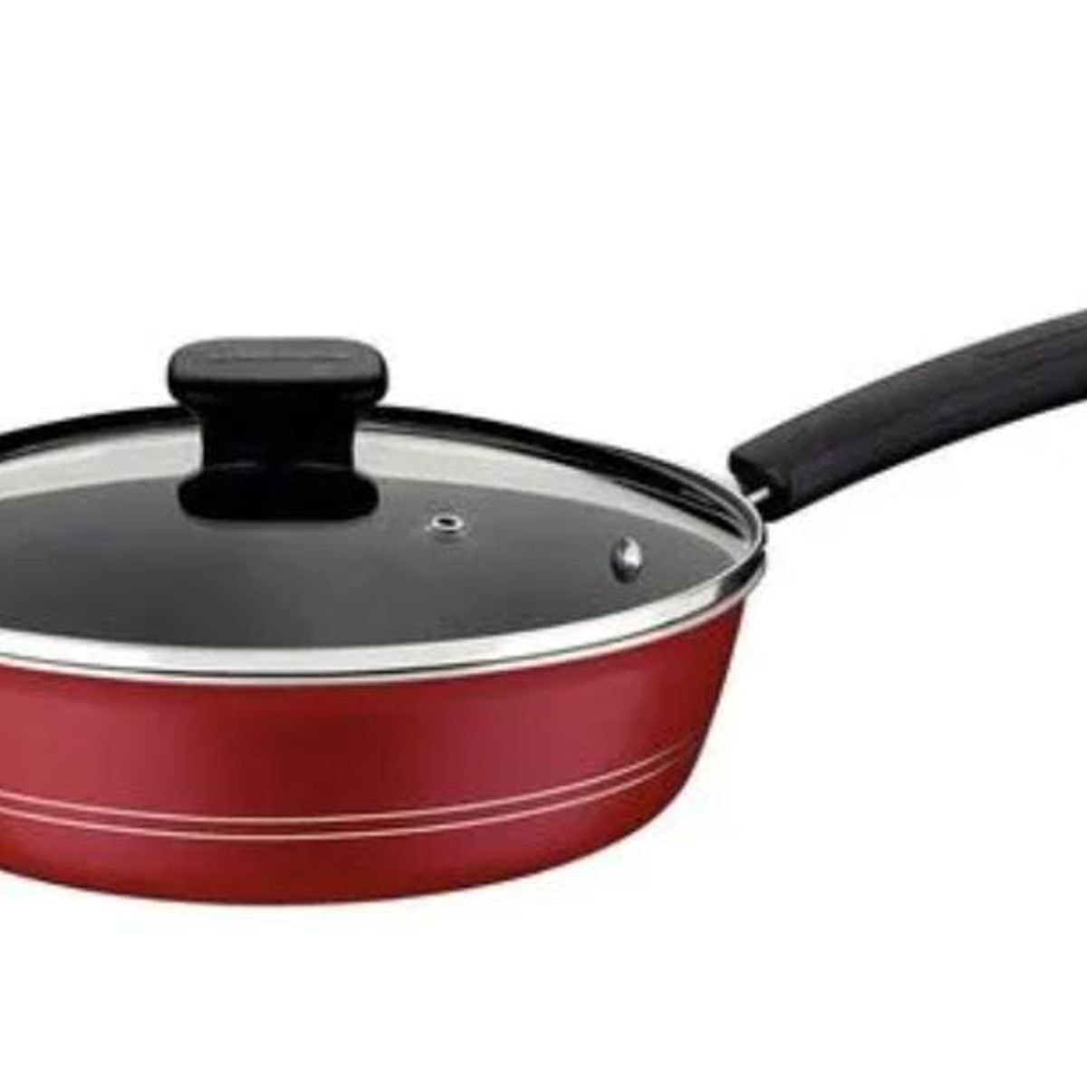 TRAMONTINA - Sarten Honda Con Tapa 24Cm Sicilia Rojo 20406724 Tramontina