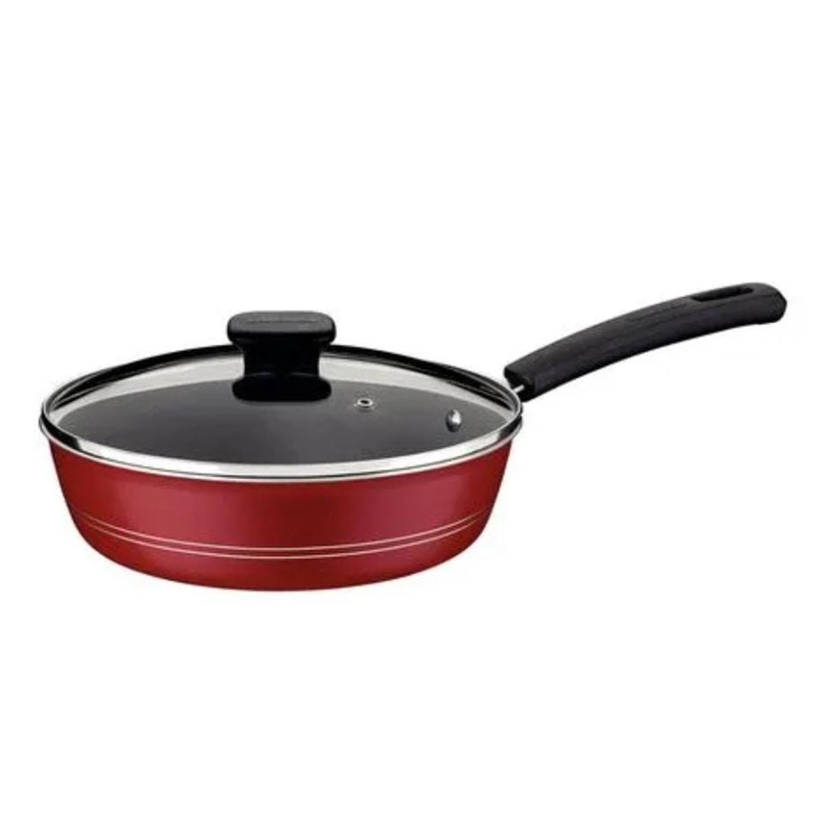 TRAMONTINA - Sarten Honda Con Tapa 24Cm Sicilia Rojo 20406724 Tramontina