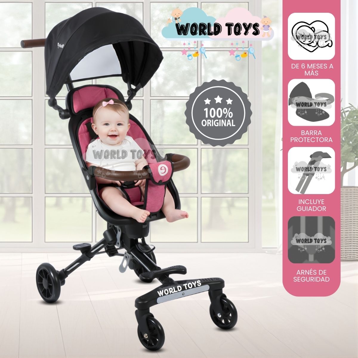 EBABY - Coche Plegable «EASY RIDE» Edición Limitada Pink