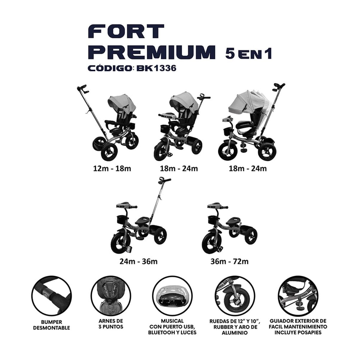 BABY KITS - Triciclo Fort Premium Gold