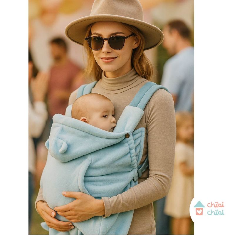 CHIBI CHIBI - Colcha para cargador - celeste