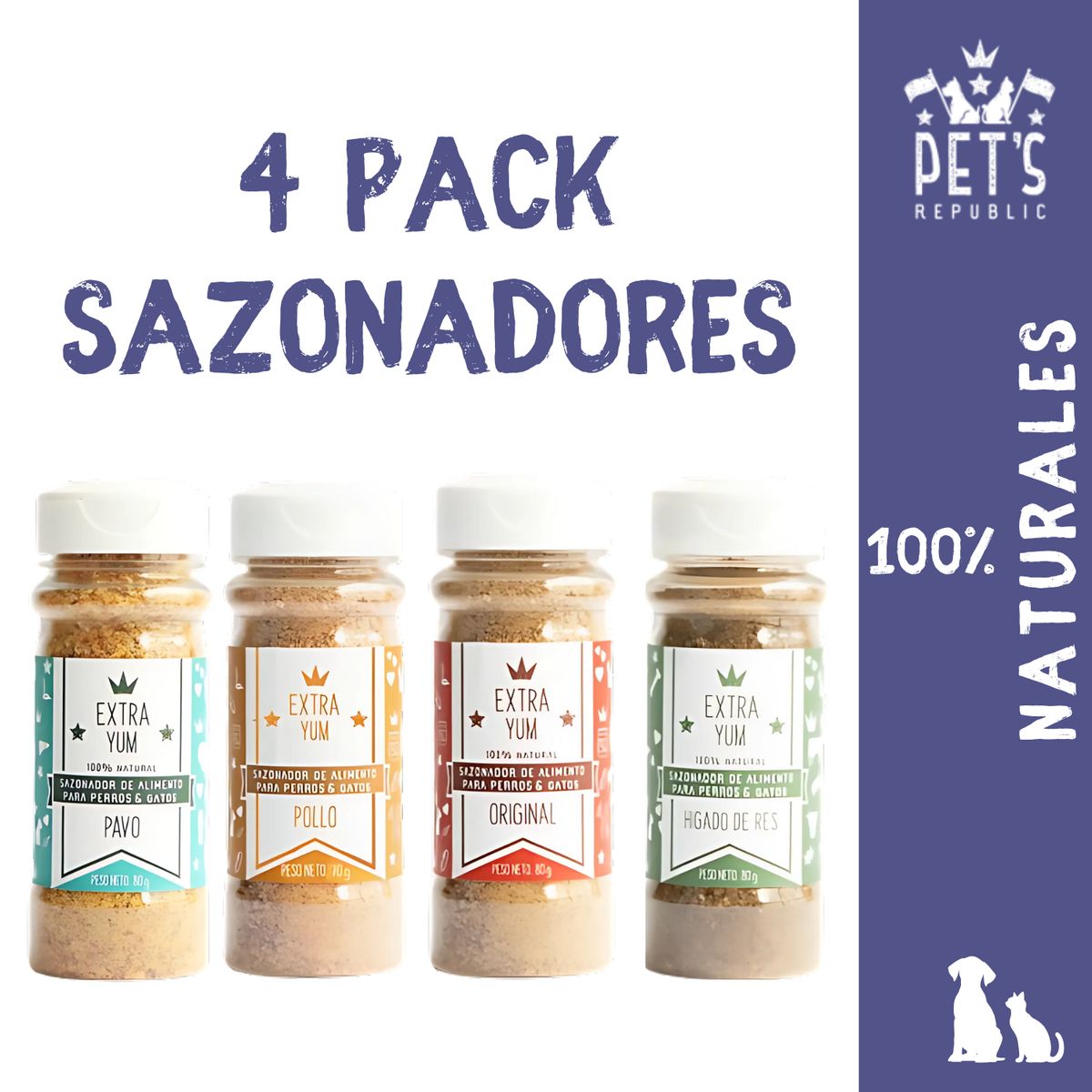 PETS REPUBLIC - Pack x4 Sazonadores Pets Republic