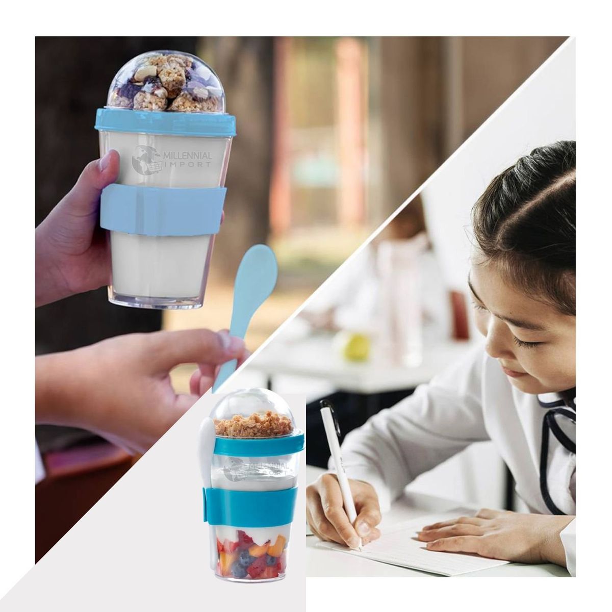 GENERICO - Yogurtera en Vaso incluye Cuchara - Porta Yogurt y Cereal para Niño