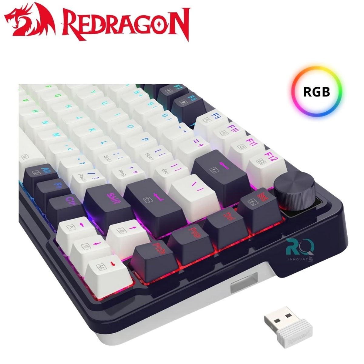 REDRAGON - Teclado Redragon UCALPRO-RGB Wireless English K673WB WHITEBLACK