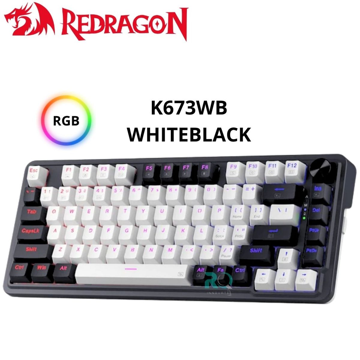 REDRAGON - Teclado Redragon UCALPRO-RGB Wireless English K673WB WHITEBLACK
