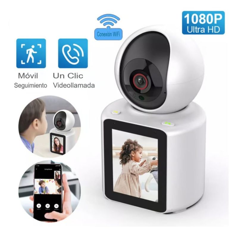 GENERICO - Camara Ip Wifi Inteligente 2 Vías Videollamada Alarma Y Pantalla 360°