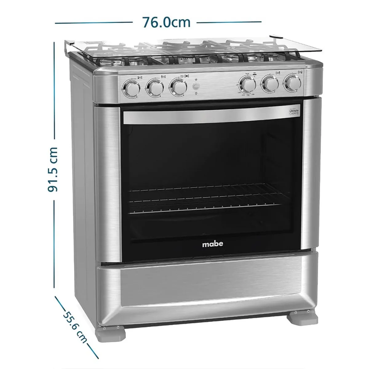 MABE - Cocina de piso a Gas 76cm Inox Mabe CMP7628FX0