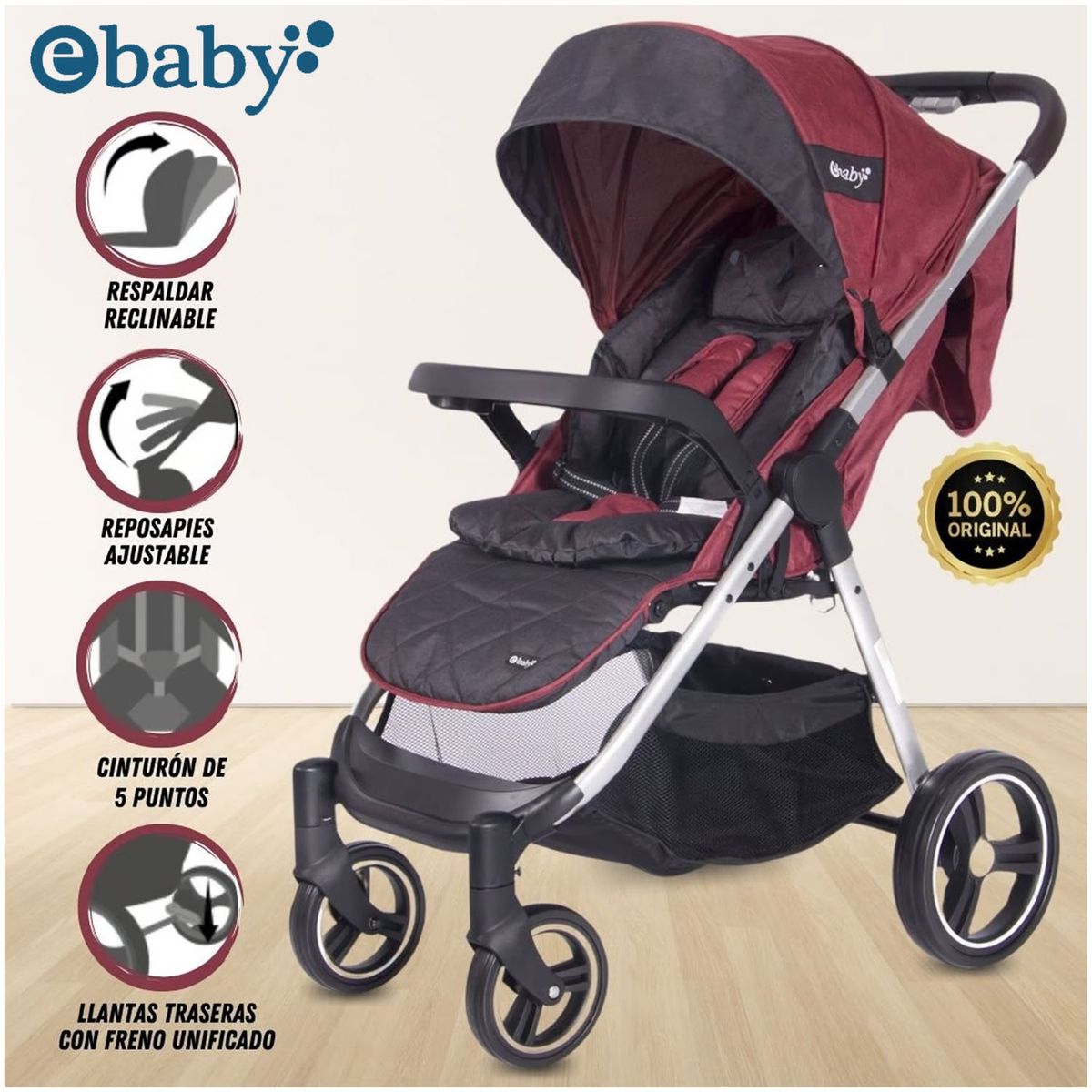 EBABY - Coche de Paseo «DASH» Ebaby Red