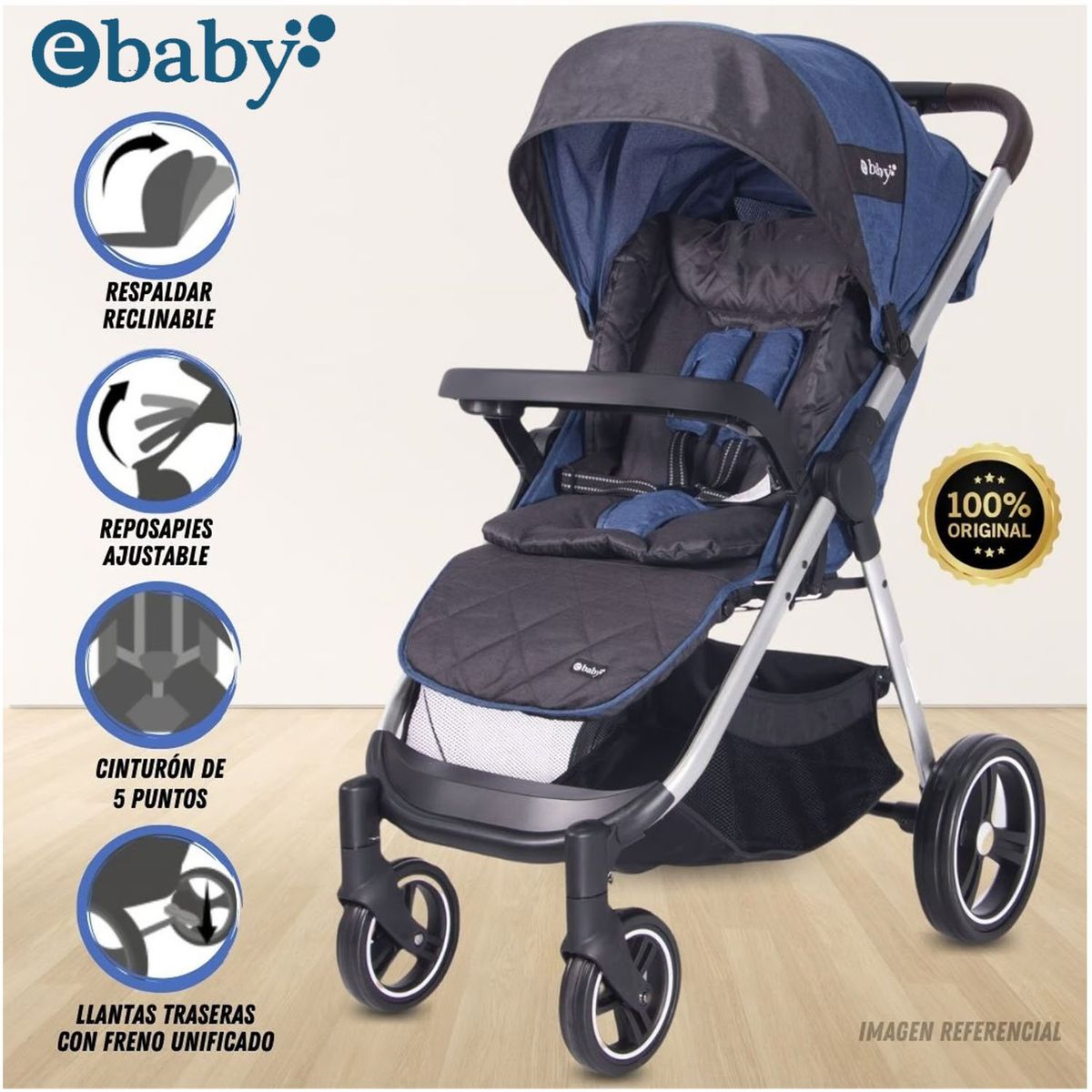 EBABY - Coche de Paseo «DASH» Ebaby Blue