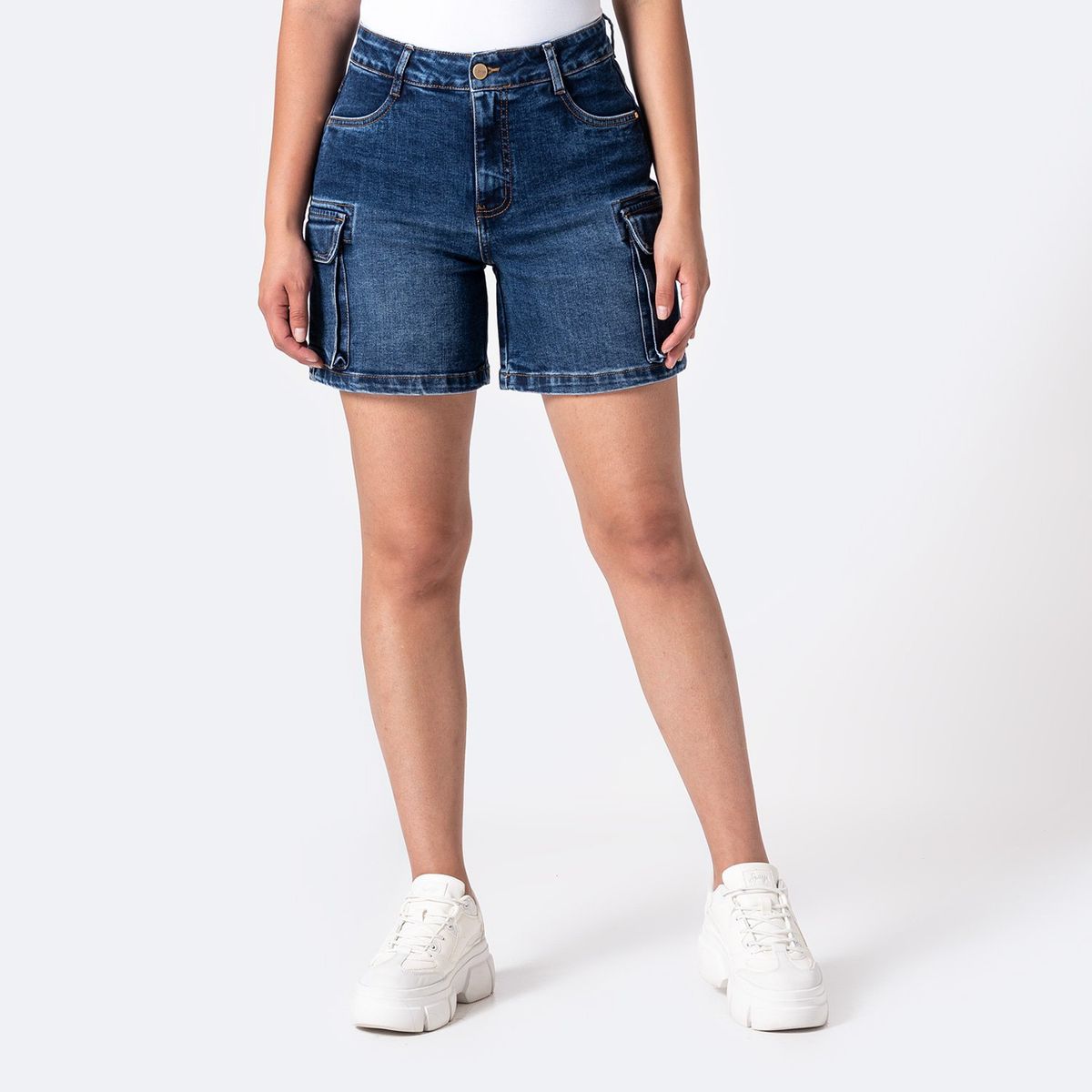 PIONIER - Bermuda Cargo Denim Stretch Dayanih Pionier