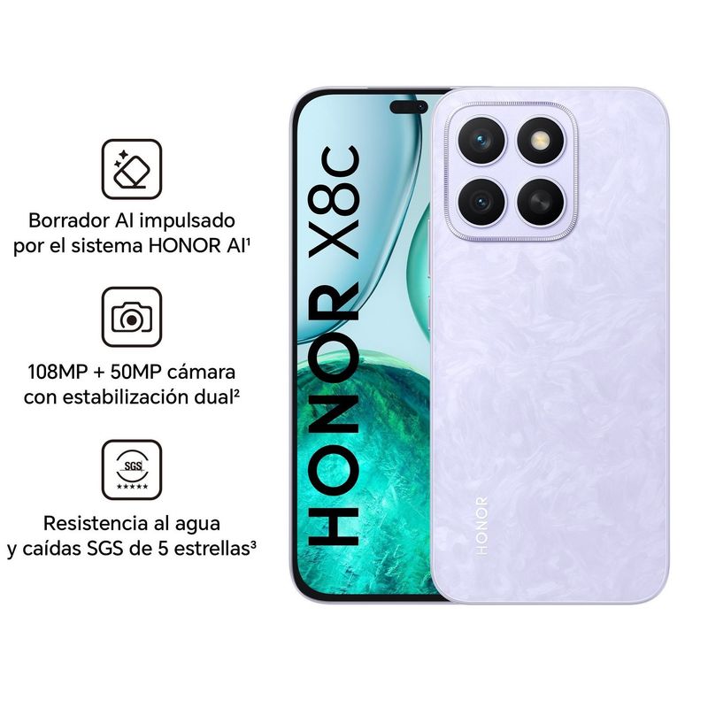 HONOR - HONOR X8C MORADO - 8GB RAM 256GB REGISTRADO