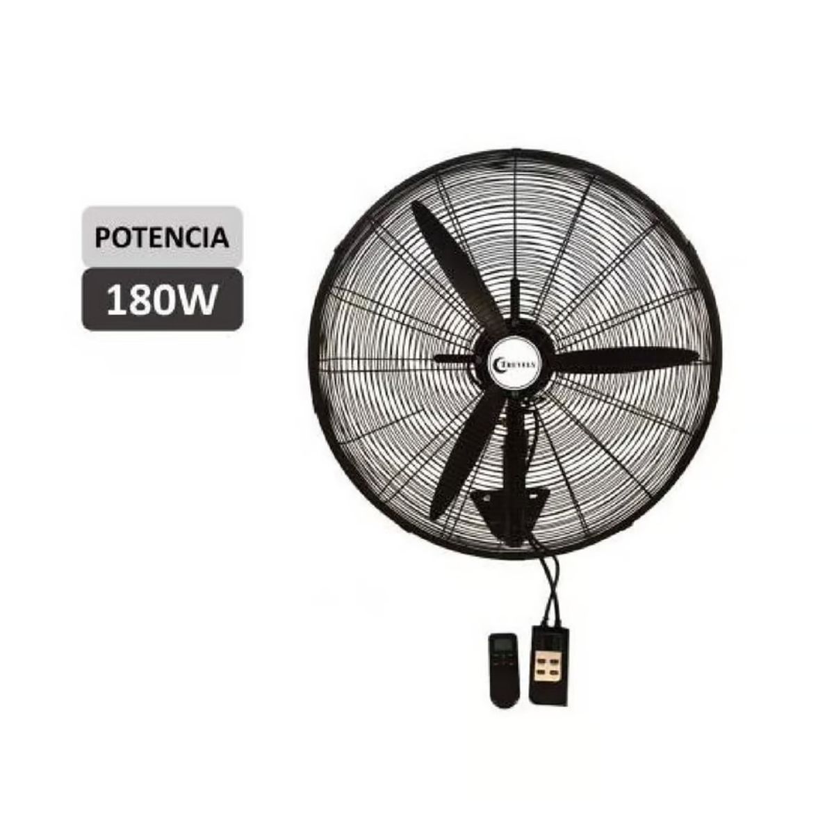 TREVELY - Ventilador Industrial TREVELY 26 180W VT-27C Control Remoto  Negro