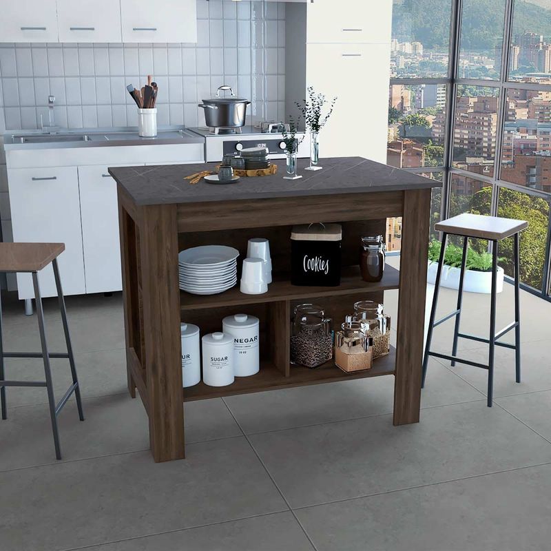 GENERICO - BARRA DE COCINA ADA BELLO-ONIX  - ENVÍO ARMADO Y MELAMINA 18mm