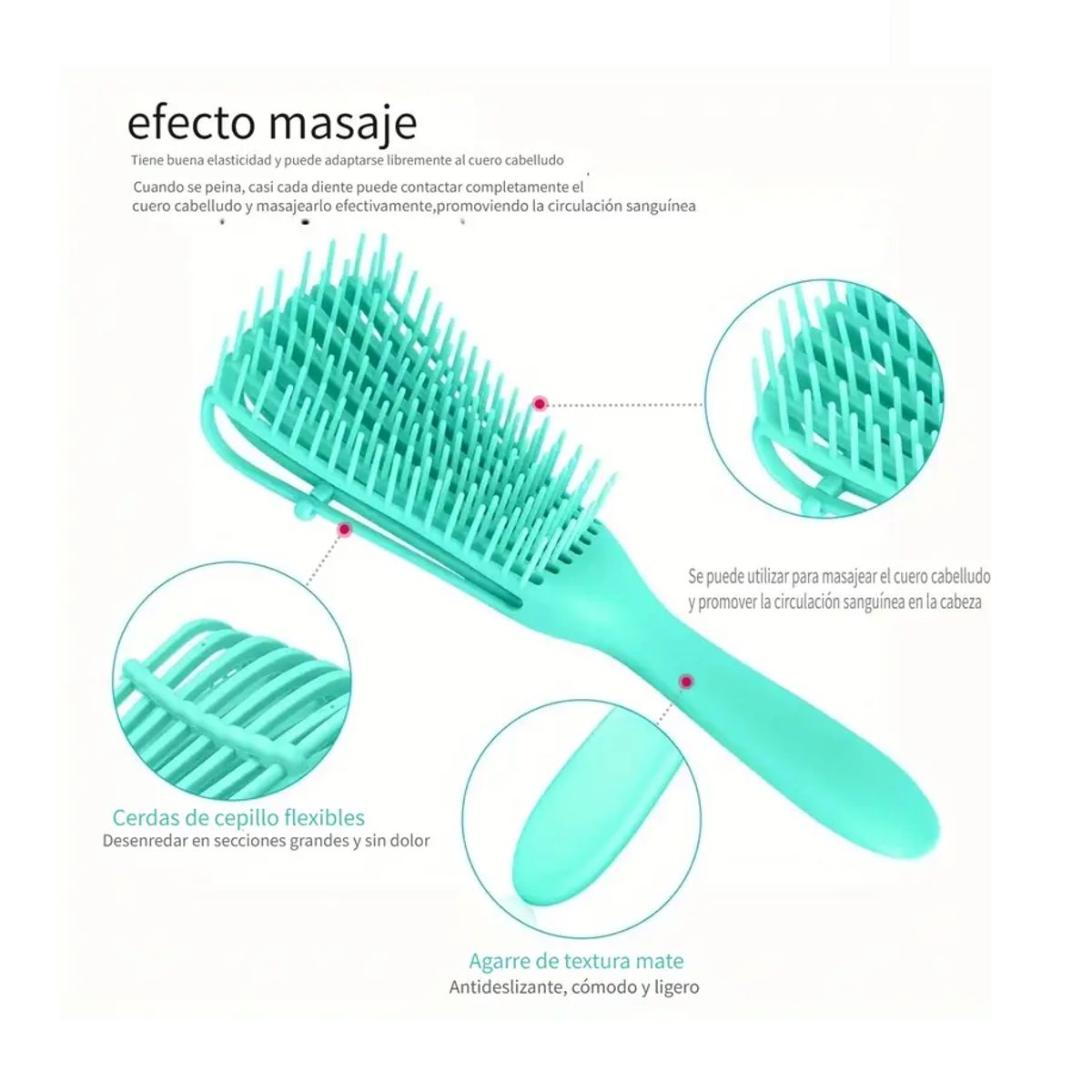 GENERICO - Cepillo Flexible Definición de Rizos - Verde agua