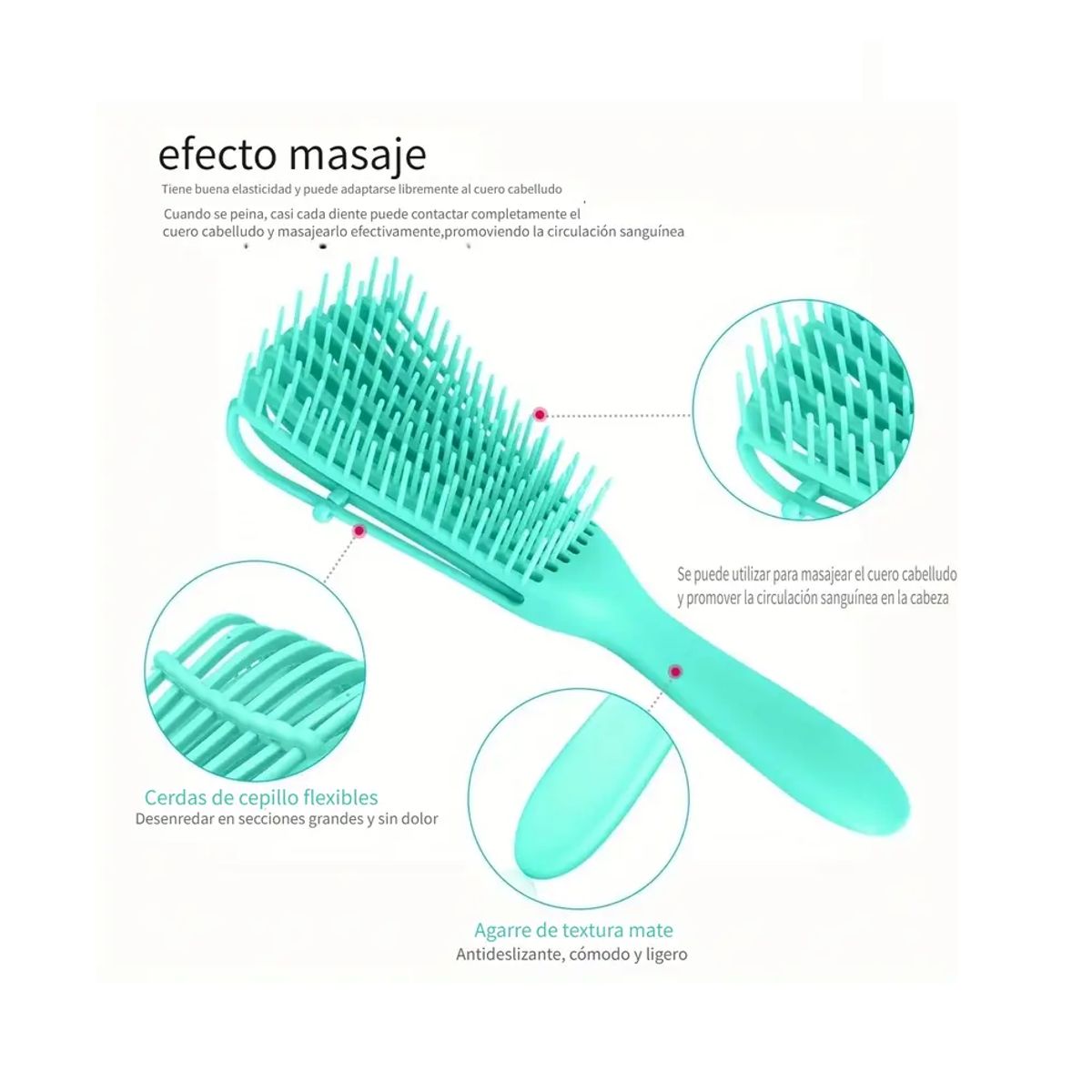 GENERICO - Cepillo Flexible Definición de Rizos - Verde agua