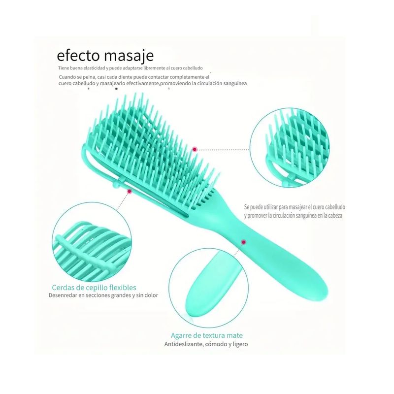 GENERICO - Cepillo Flexible Definición de Rizos - Verde agua