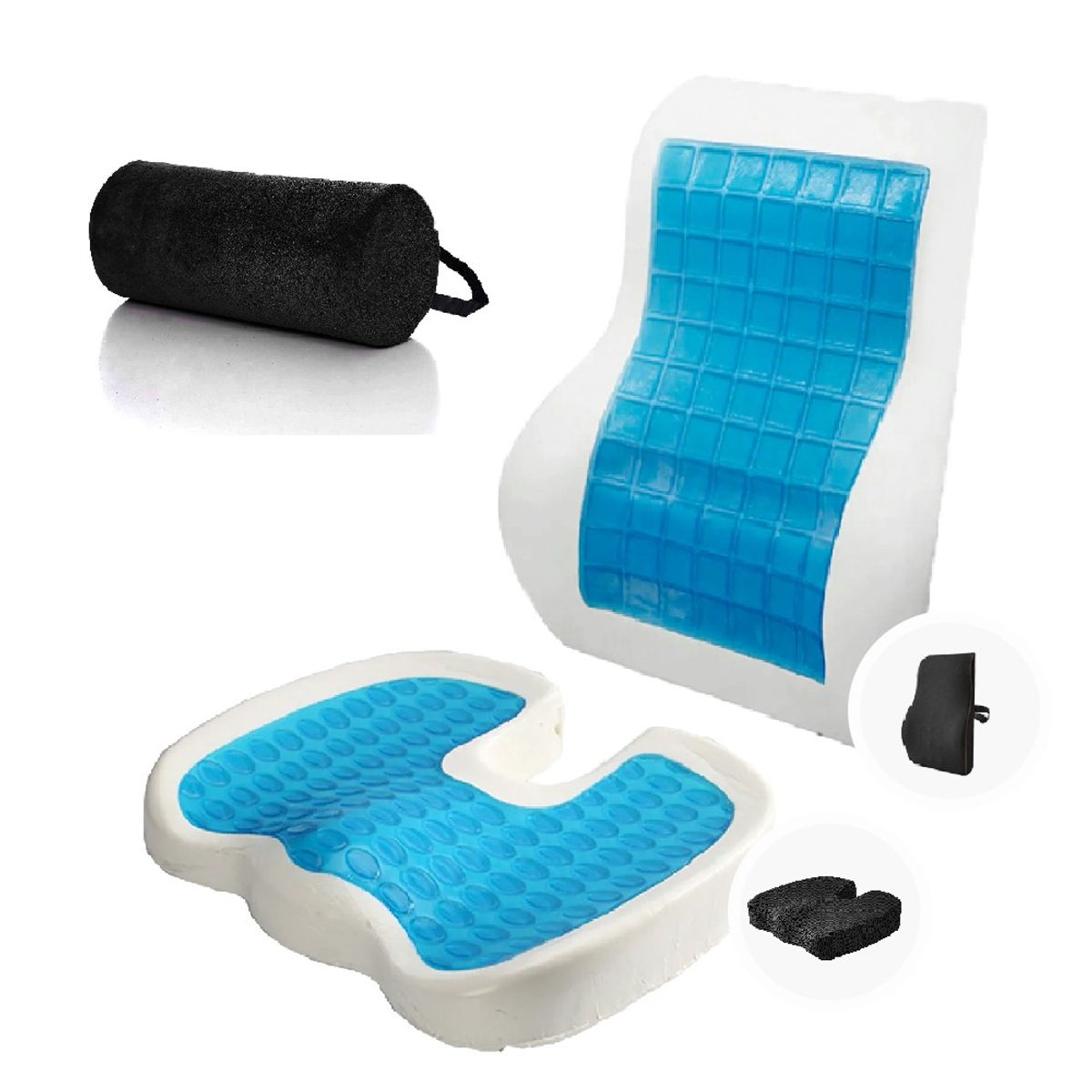 TERAFLEX - COJIN LUMBAR Y COJIN COXIS GEL TECH - REGALO COJIN CERVICAL TERAFLEX