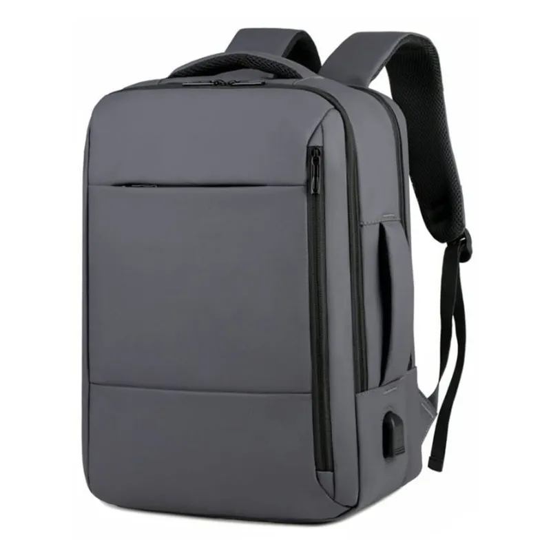 GENERICO - Mochila Para Trabajo Viaje Negocios Impermeable Con USB Portatil-Gris