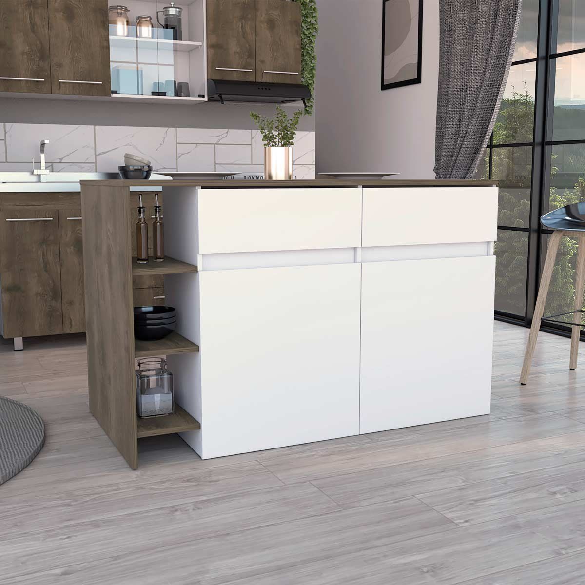 GENERICO - BARRA DE COCINA ARIOM  BELLOTA-BLANCO - ENVÍO ARMADO Y MELAMINA 18mm