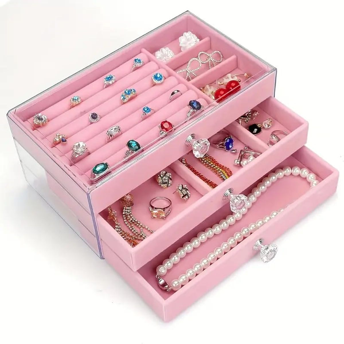 GENERICO - Organizador Joyero de Lujo de 3 Niveles Acrílico