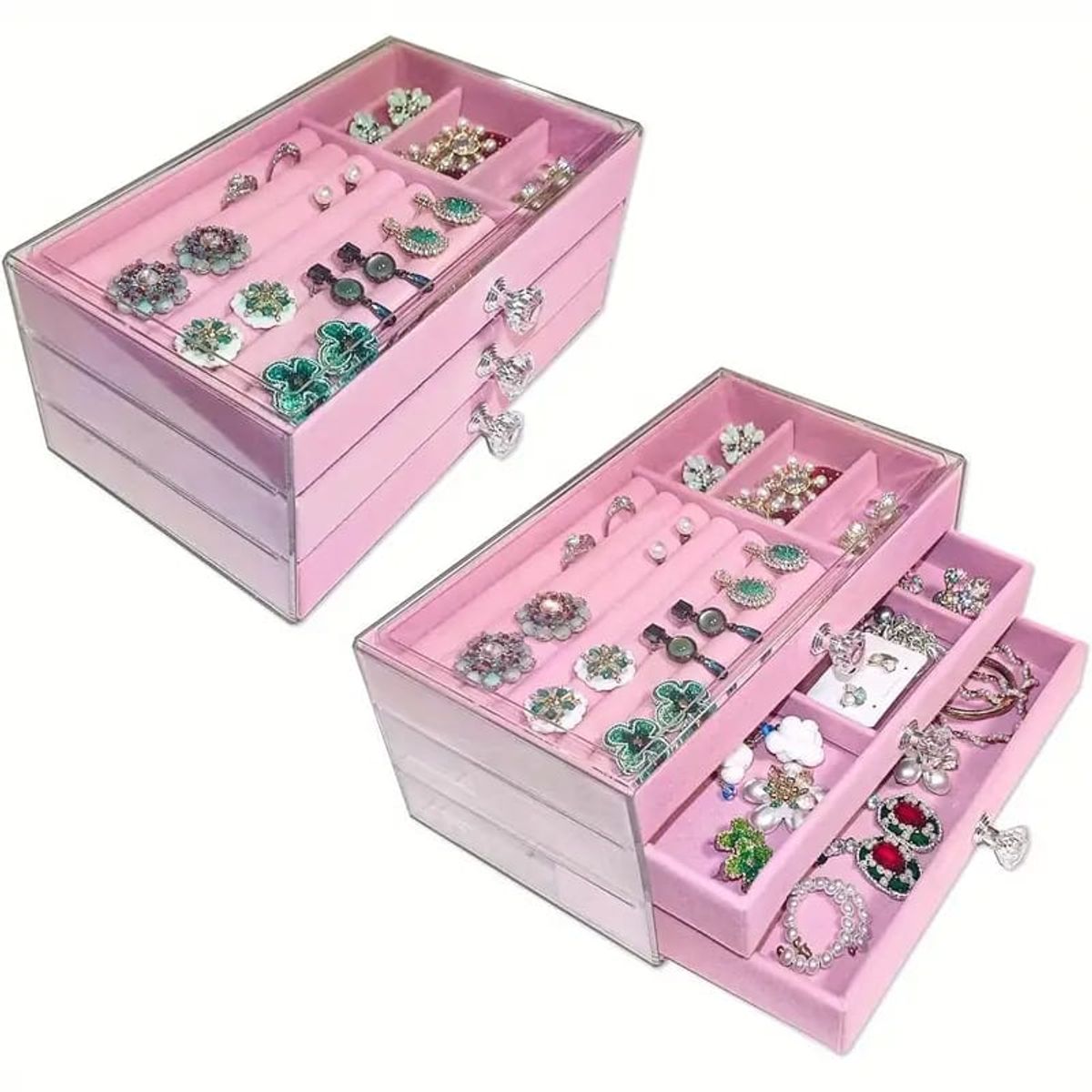 GENERICO - Organizador Joyero de Lujo de 3 Niveles Acrílico