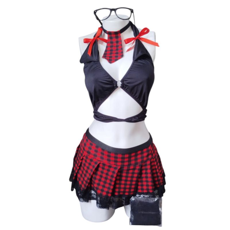 GENERICO - DISFRACES LENCERIA SEXY DE  COLEGIALA EN TALLAS   S M L