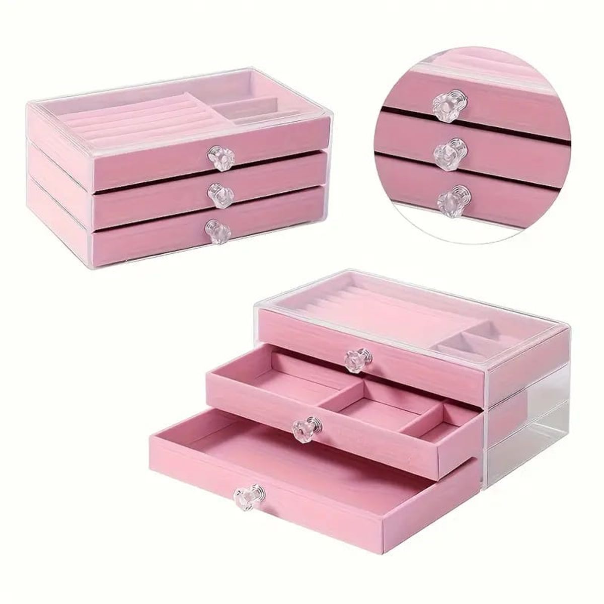 GENERICO - Organizador de Joyas Acrílico de Lujo con 3 Niveles