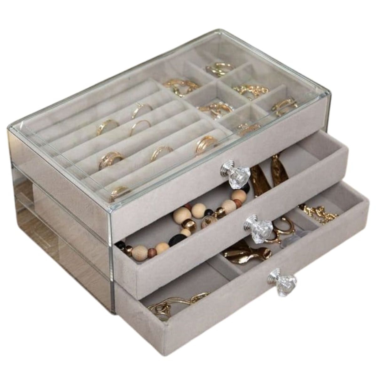 GENERICO - Organizador de Joyas Acrílico de Lujo con 3 Niveles