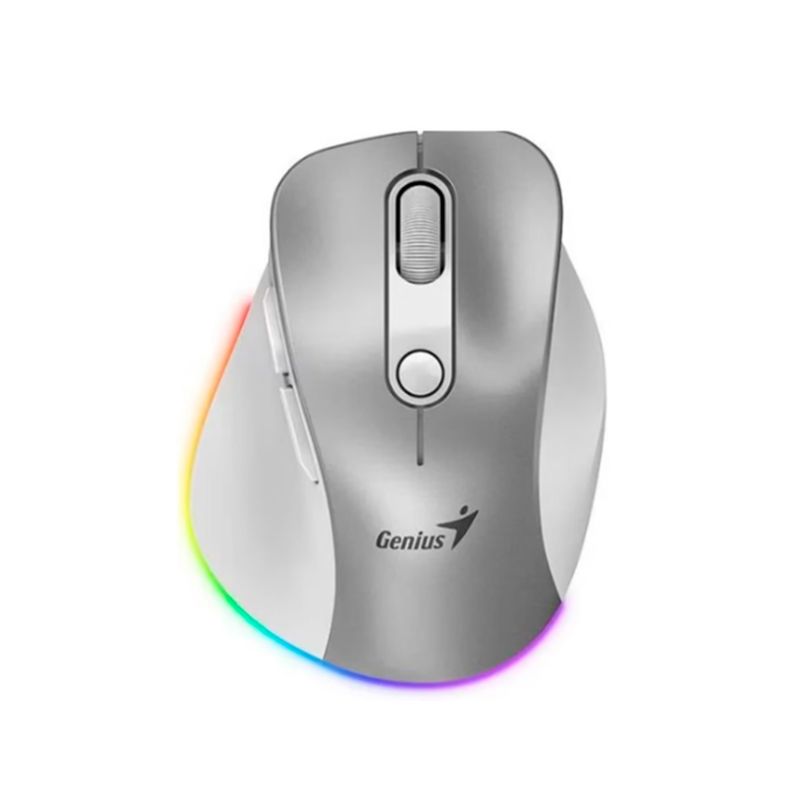 GENIUS - MOUSE GENIUS ERGO 9000S PRO DUAL 6-BOT RGB PLATA PN 31030039402
