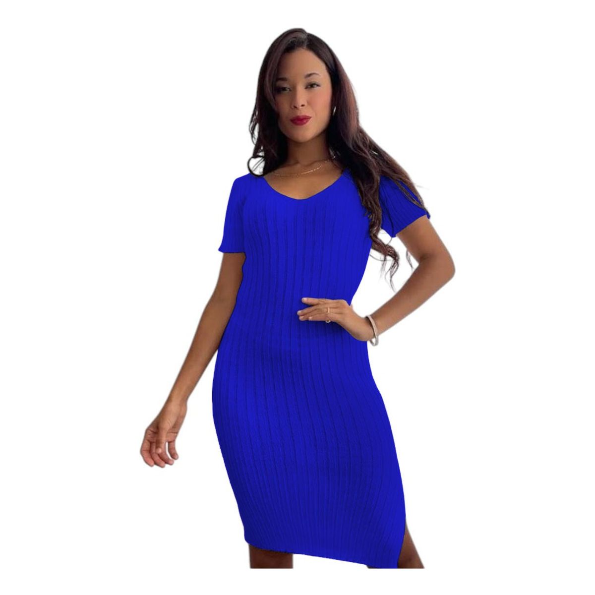 GENERICO - Vestido Chic Mujer Tejido Jilo Alpino G359-22 Color Azul