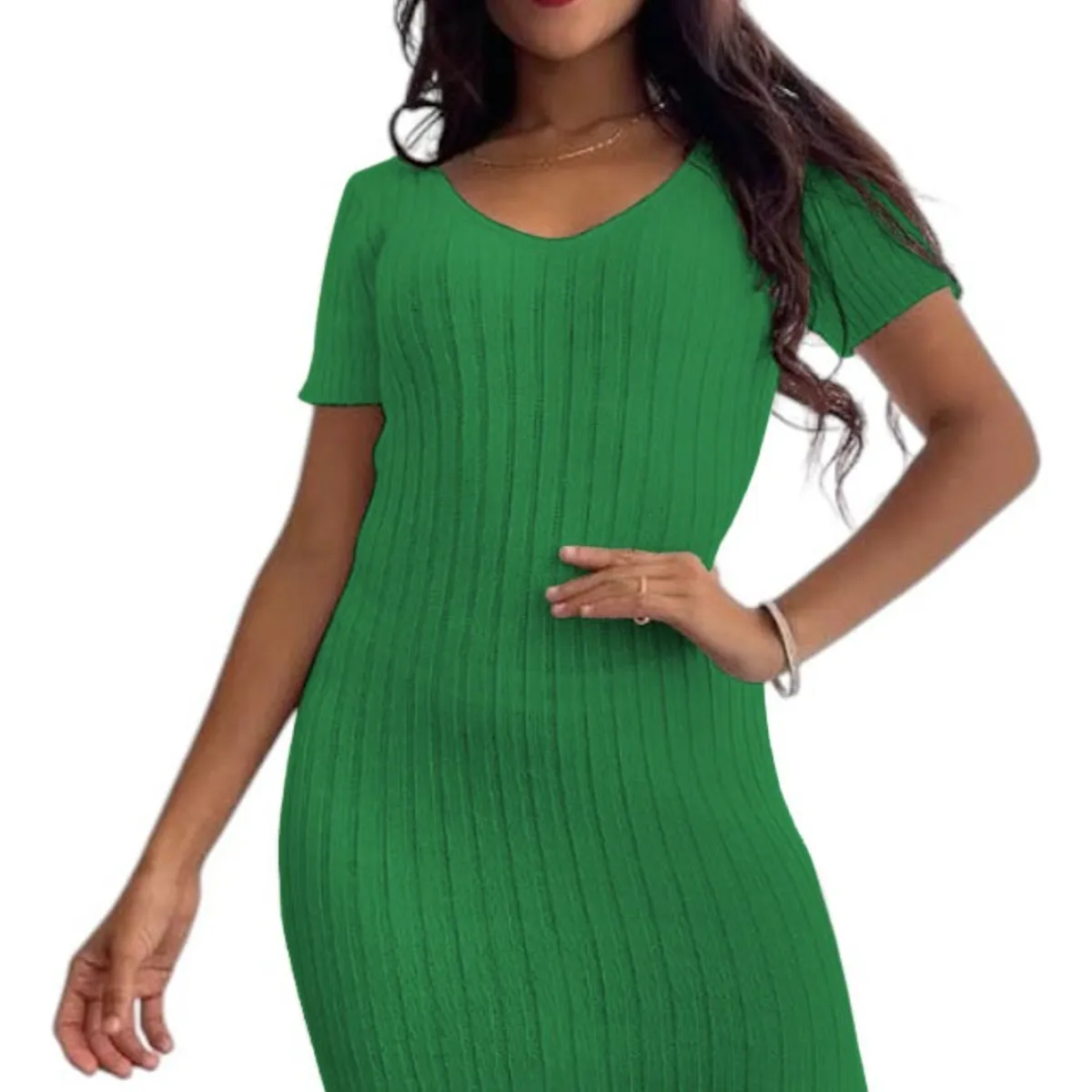 GENERICO - Vestido Chic Mujer Tejido Jilo Alpino G359-22 Color Verde