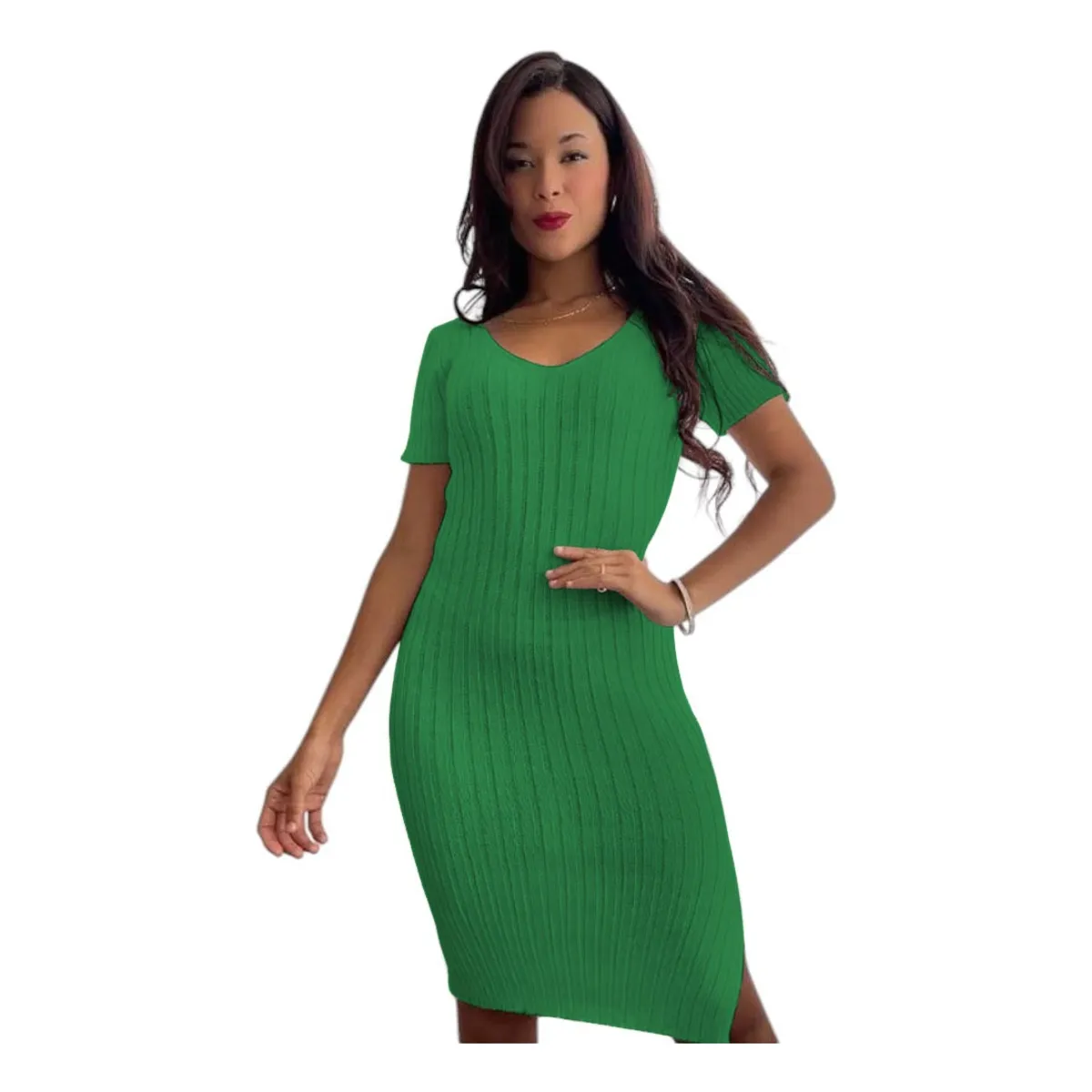 GENERICO - Vestido Chic Mujer Tejido Jilo Alpino G359-22 Color Verde