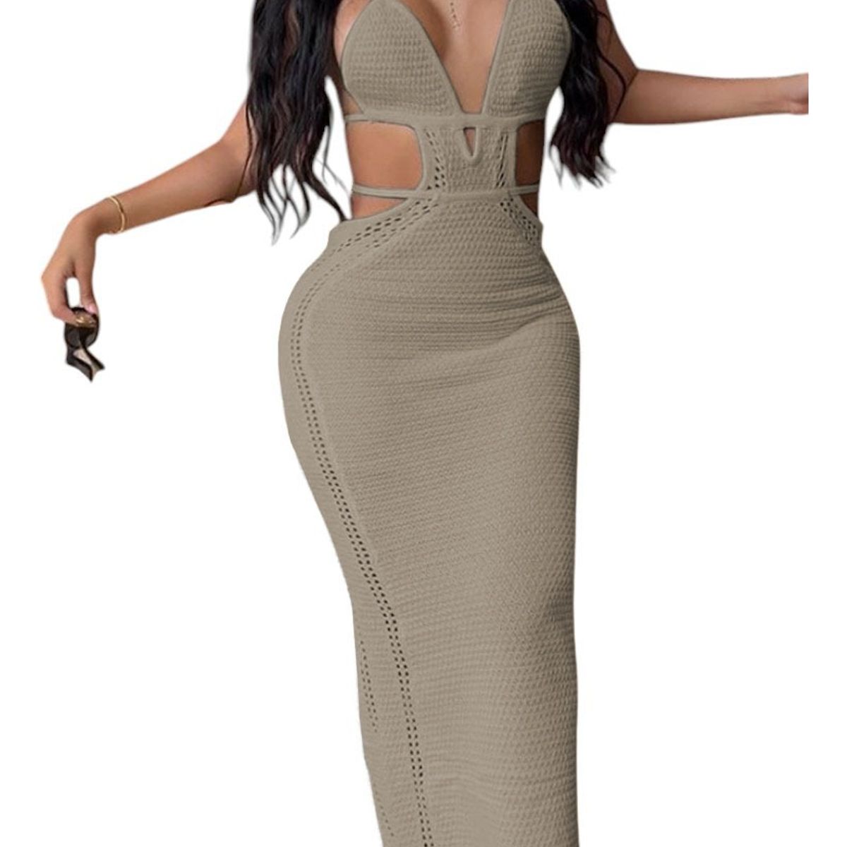 GENERICO - Vestido Luz De Estilo Mujer Tejido Jilo Alpino G459-27 Color Plomo