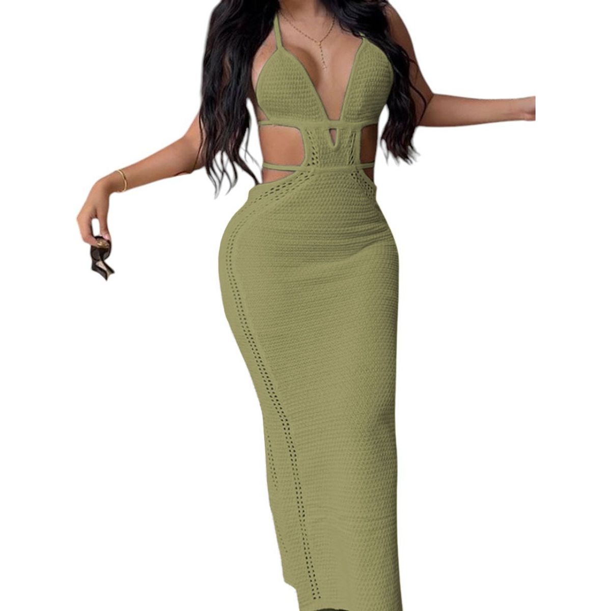 GENERICO - Vestido Luz De Estilo Mujer Tejido Jilo Alpino G459-27 Color Verde