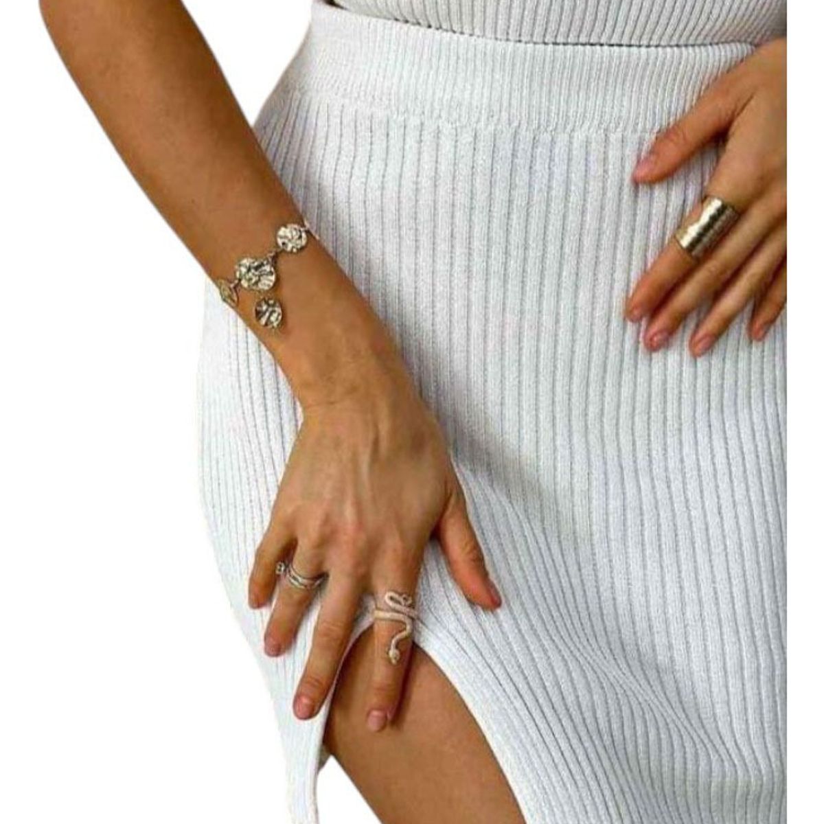 GENERICO - Vestido Sueños De Seda Mujer Tejido Jilo Alpino G359-12 Color Blanco