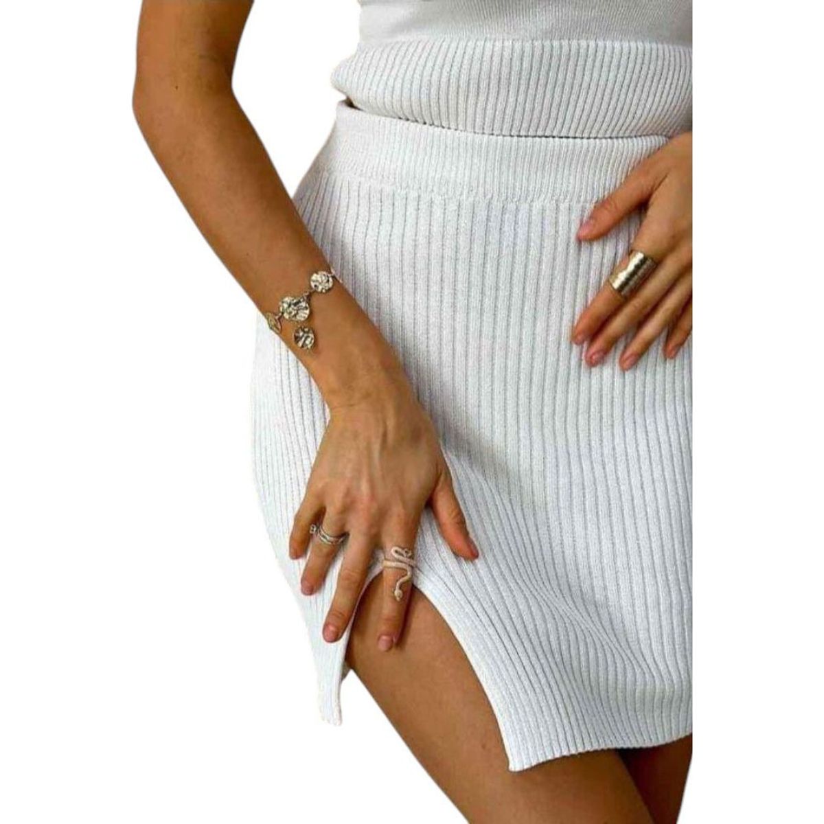 GENERICO - Vestido Sueños De Seda Mujer Tejido Jilo Alpino G359-12 Color Blanco