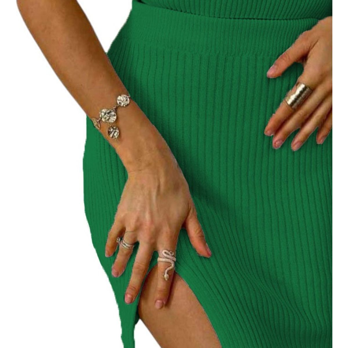 GENERICO - Vestido Sueños De Seda Mujer Tejido Jilo Alpino G359-12 Color Verde