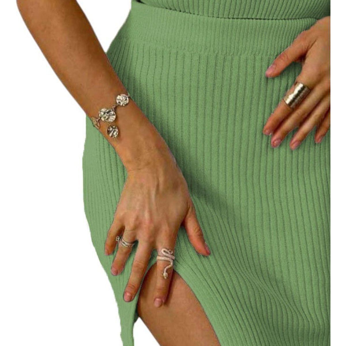 GENERICO - Vestido Sueños De Seda Mujer Tejido Jilo Alpino G359-12 Color Verde