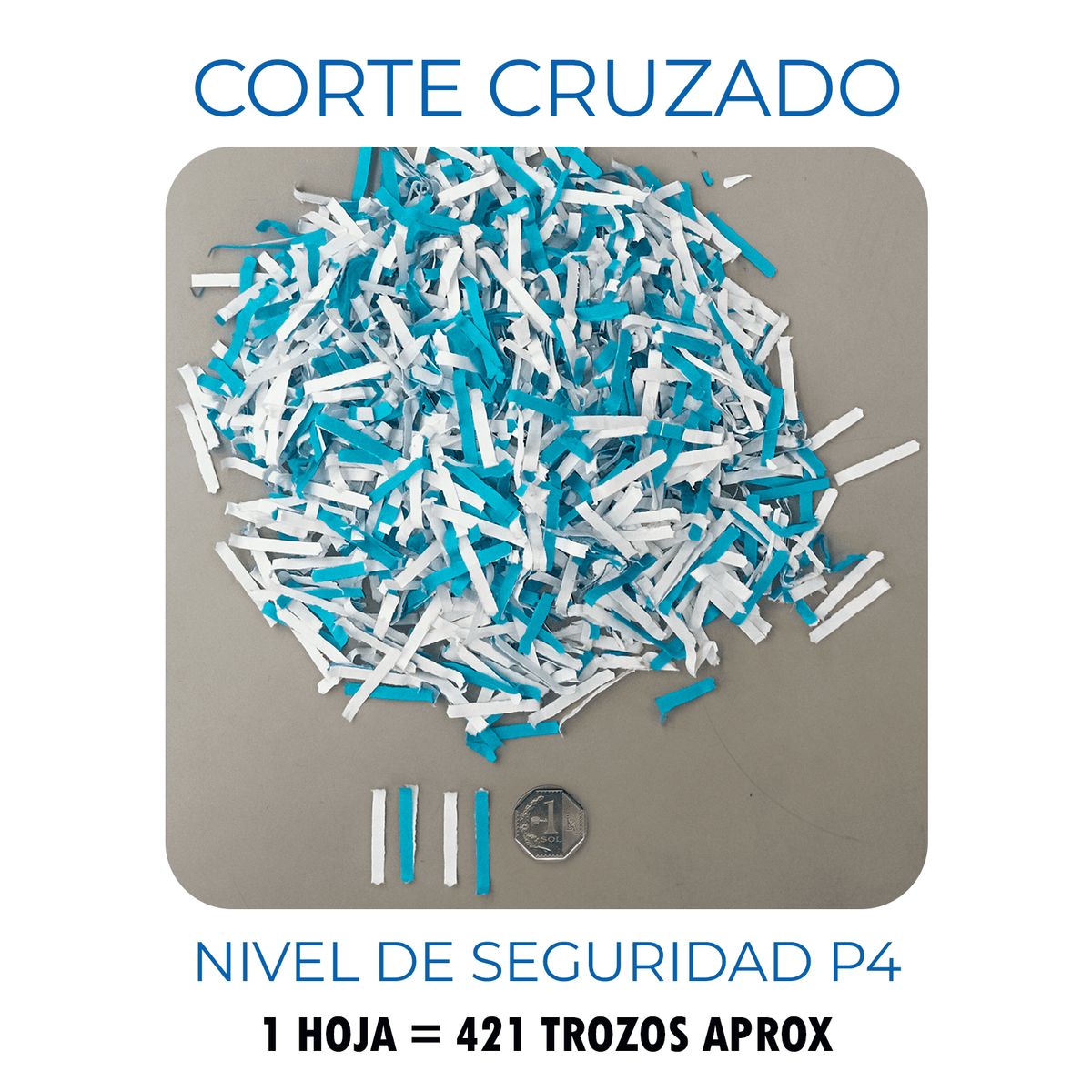 GENERICO - Trituradora de Papel 18 Hojas Corte Cruzado 25 Litros