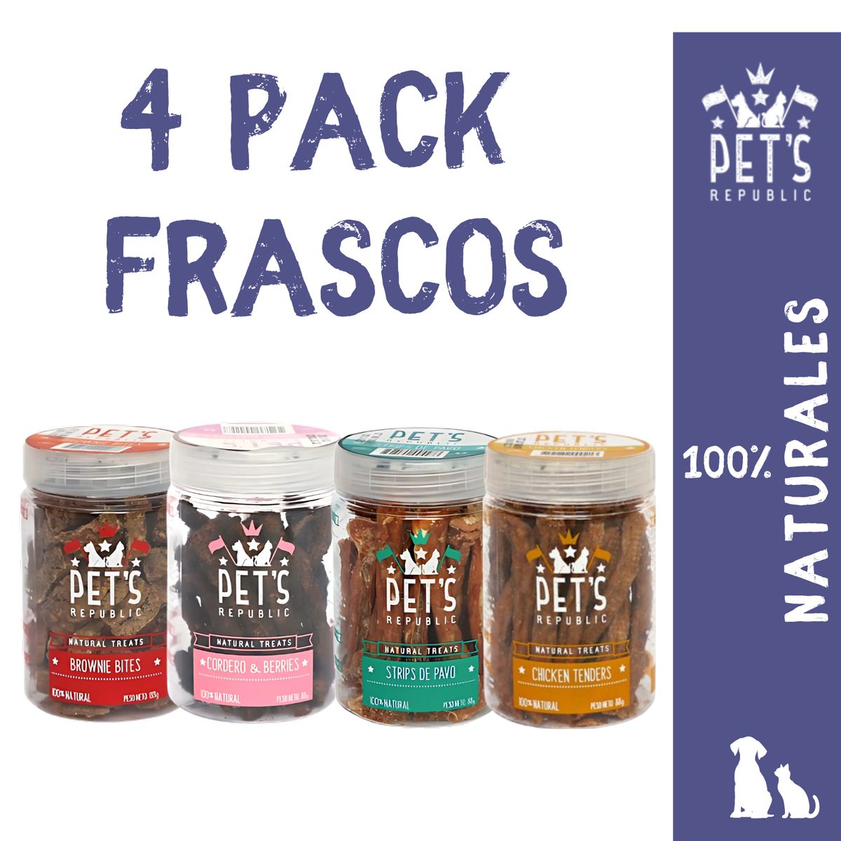 PETS REPUBLIC - Pack x4 Frascos Pets Republic