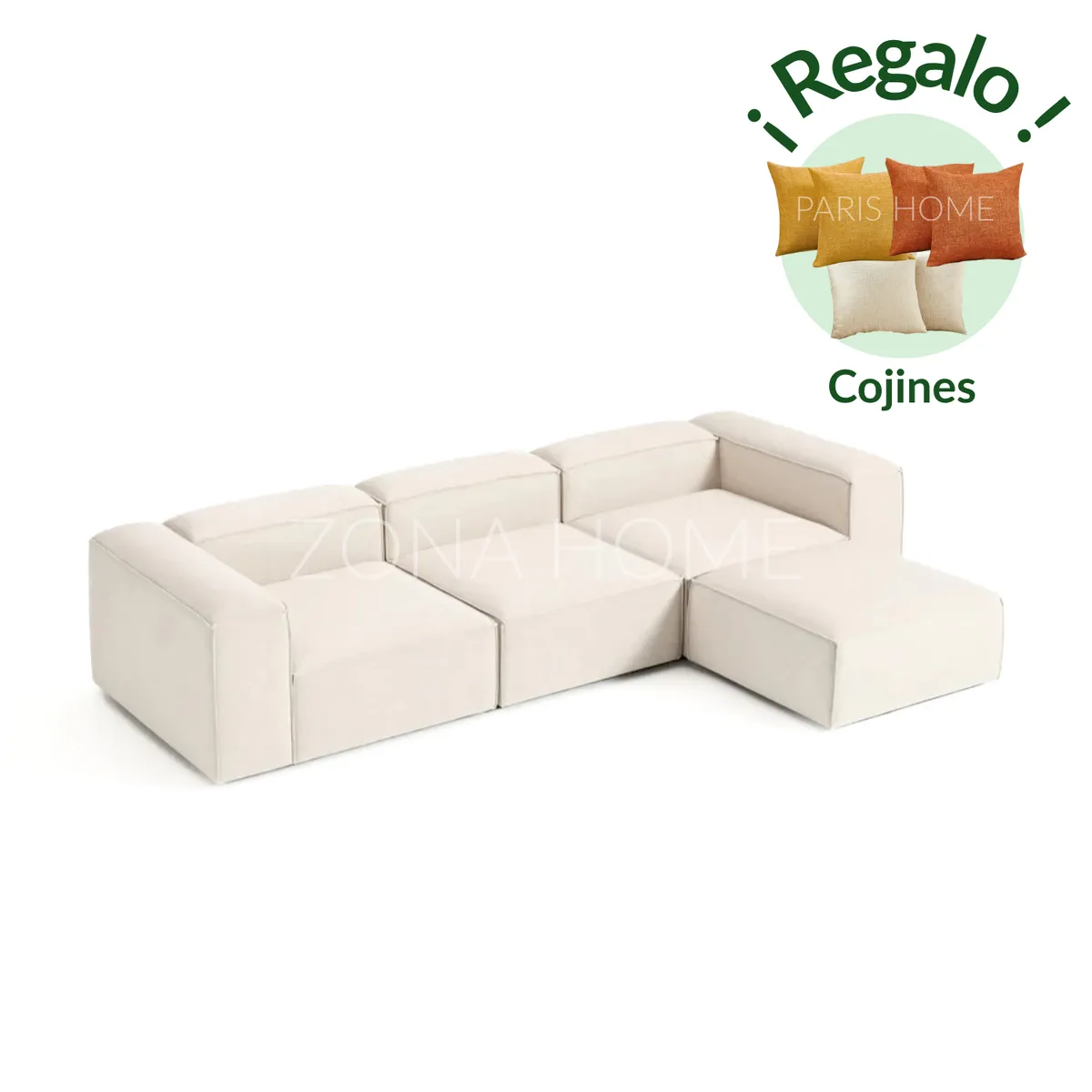 GENERICO - Sofá Seccional Barcelona 4 Plazas - Beige